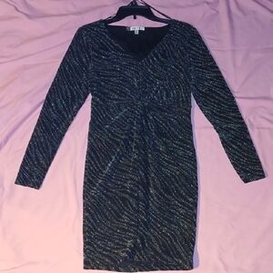 Jennifer Lopez Black Bodycon Long Sleeve Dress